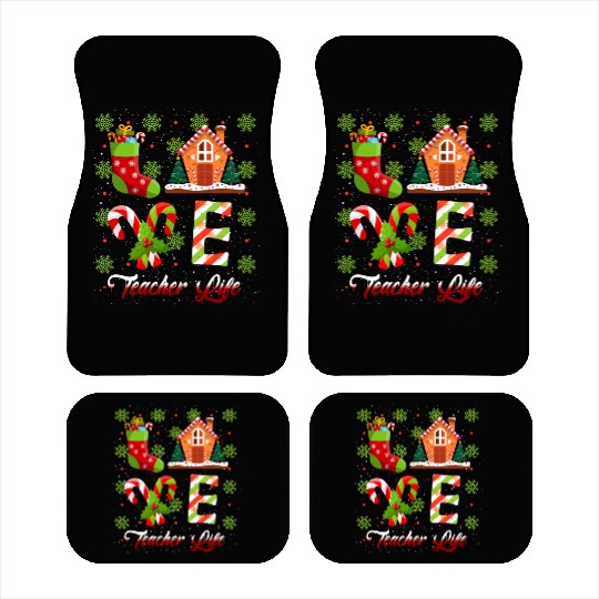 Love Christmas Teacher Life Car Mats