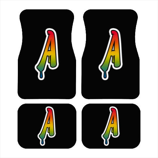 Letter A Graffiti Lettering Alphabet Monogram Init Car Mats