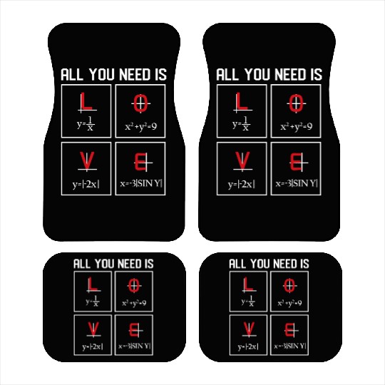 all you need is love Math Design Car Mats