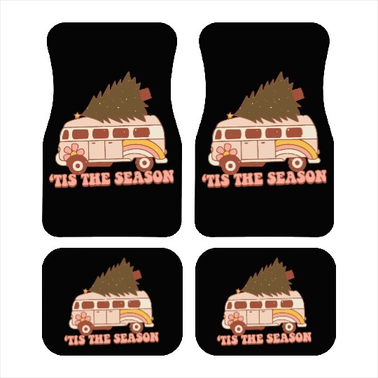 Christmas Doodles Tis' The Season Retro Holiday Car Mats