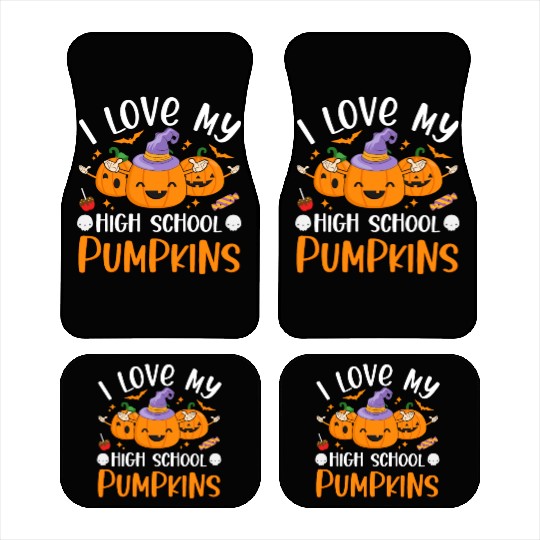 I Love My High School Pumpkins Halloween Teachers Car Mats