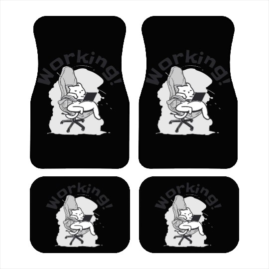 Working Cat Busy Cat Owner Professional Worker Car Mats