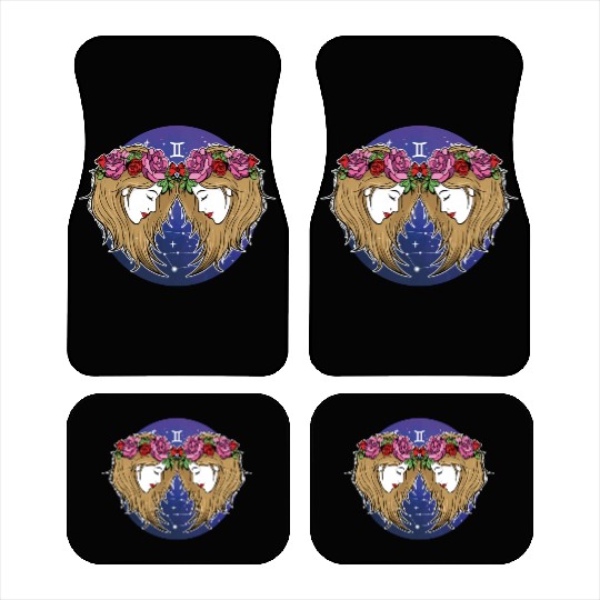 Gemini Zodiac Sign Illustration Art Car Mats