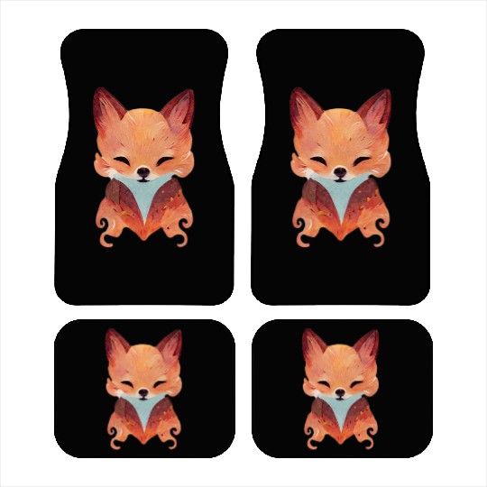 Cute Meditating Fox Car Mats