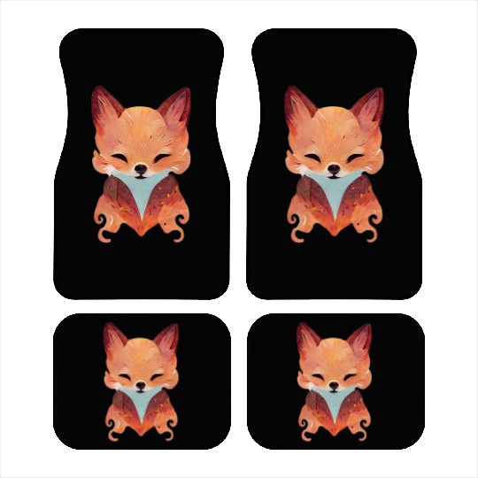 Cute Meditating Fox Car Mats