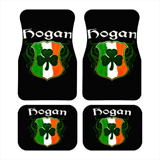 Hogan Irish Surname Ireland Flag Shield Shamrock Car Mats