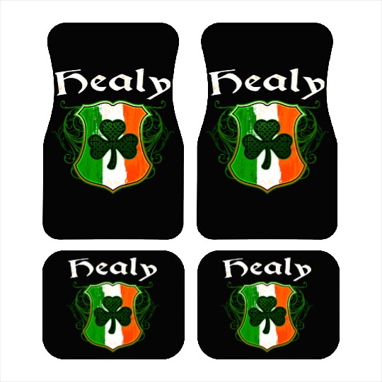 Healy Irish Surname Ireland Flag Shield Shamrock Car Mats