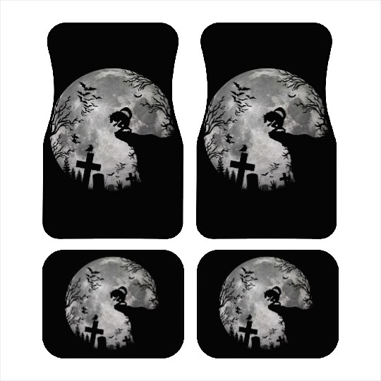 Halloween Werewolf Full Moon Bats and Black trick Car Mats