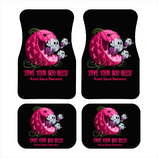 Breast Cancer Awareness Boos Pumpkin Save Your Boo Car Mats