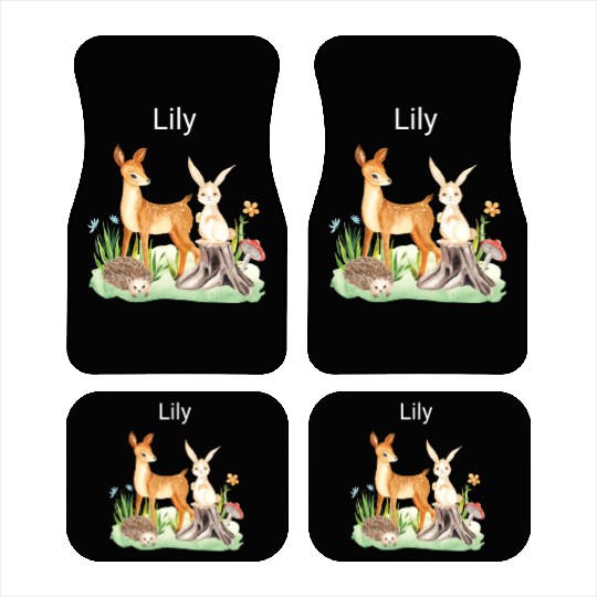 Animal deer rabbit hedgehog Lily Car Mats