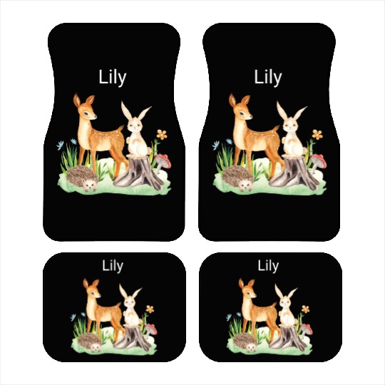 Animal deer rabbit hedgehog Lily Car Mats