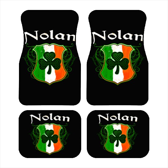 Nolan Irish Surname Ireland Flag Shield Shamrock Car Mats