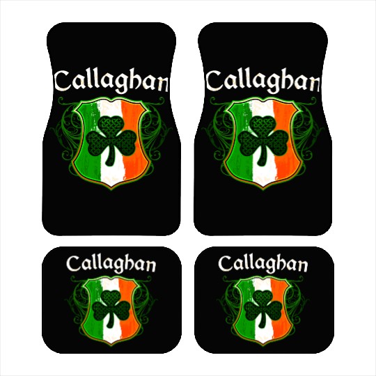 Callaghan Irish Surname Ireland Flag Shamrock Car Mats