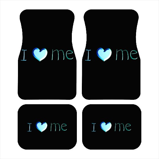 i love me lettering blue Car Mats