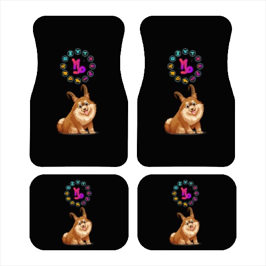 Funny Dog Lover Horoscope Capricorn Zodiac Sign Car Mats