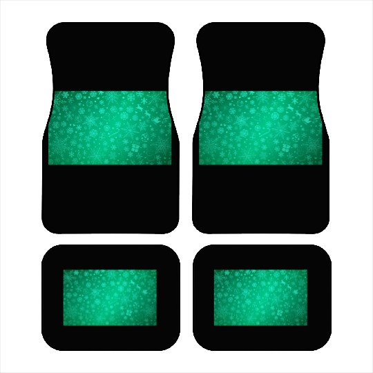 Abstract Green Christmas Winter Pattern Car Mats