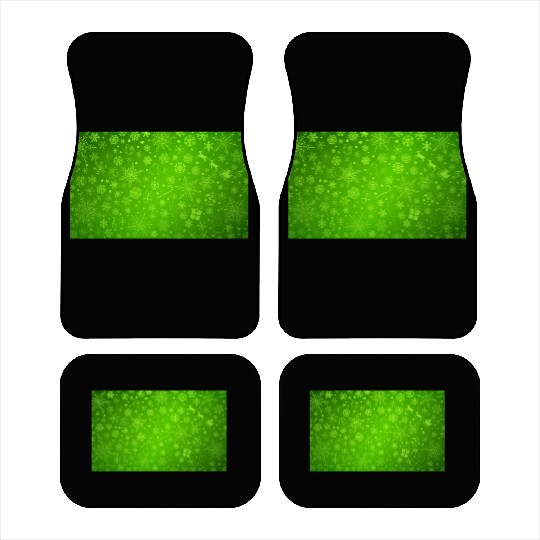 Abstract Green Christmas Winter Pattern Car Mats