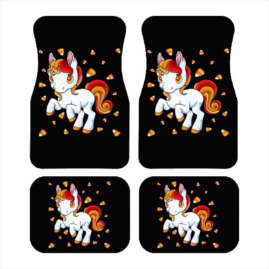 Halloween Unicorn Pony Candy Corn Halloween Car Mats