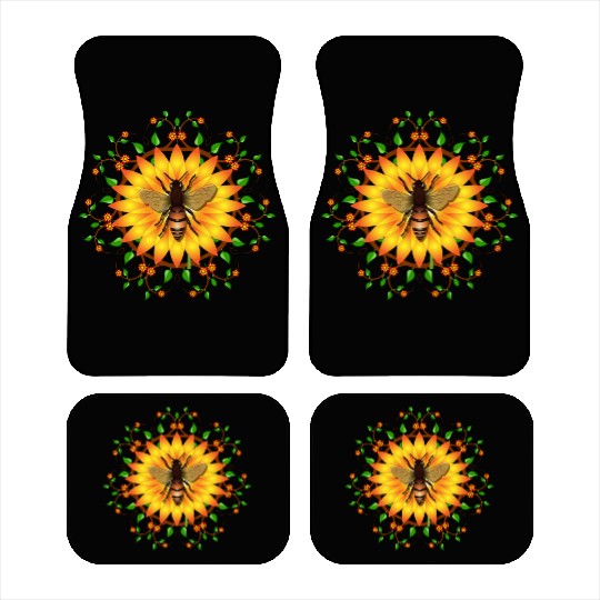Save honey bees protect environment sunflower Apia Car Mats
