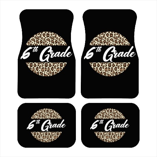 6th Grade Cheetah Print School Teacher Student Car Mats
