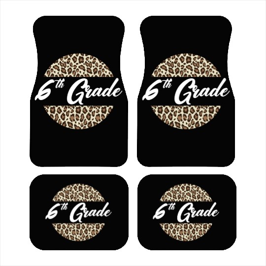 6th Grade Cheetah Print School Teacher Student Car Mats