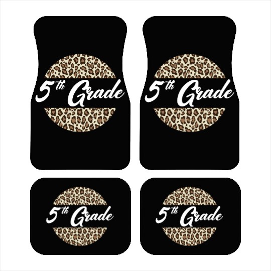 5th Grade Cheetah Print School Teacher Student Car Mats