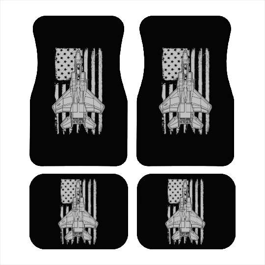 F-15 Eagle Fighter Jet Airplane American Flag F15 Car Mats