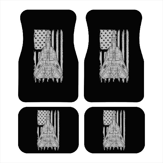 F-14 Tomcat Fighter Jet Airplane American Flag F14 Car Mats