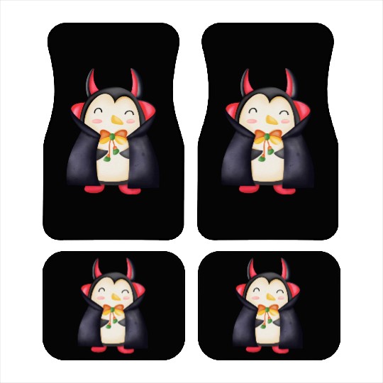 Halloween Penguin in vampire costume Car Mats