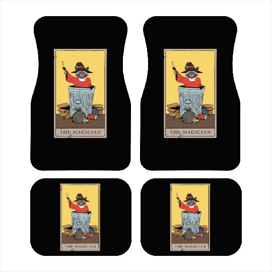 raccoon Magician Tarot Card Car Mats