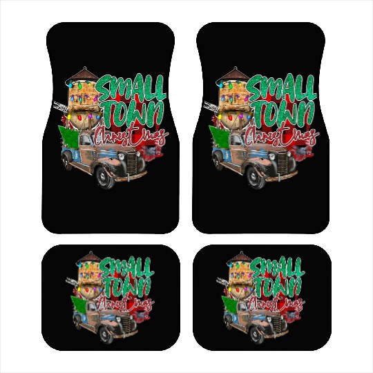 Country Farmer Life Small Town Christmas Red Car Mats