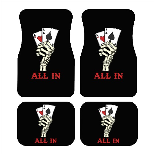Poker Player Poker Cards Ace Skeleton Hand Poker Car Mats