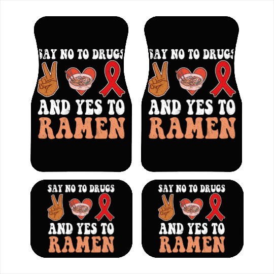 Peace Ribbon Week Awareness Yes Ramen Wear Red Car Mats