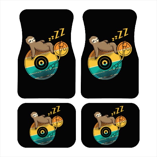 Music Vinyl LP Collection Cute Sleeping Sloth Car Mats