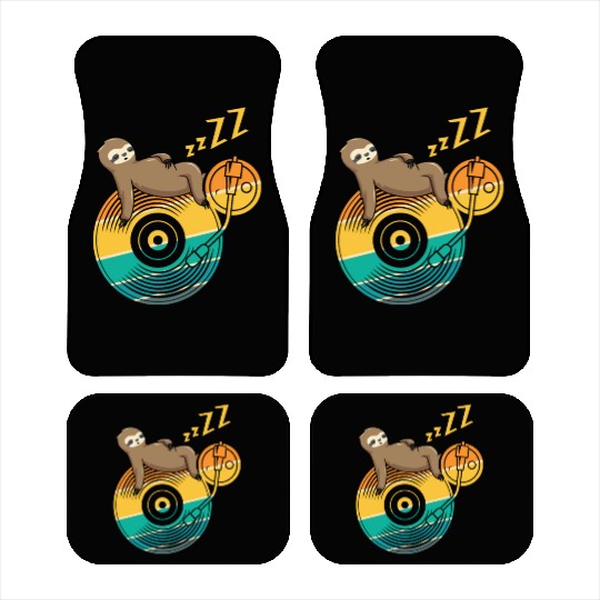 Music Vinyl LP Collection Cute Sleeping Sloth Car Mats