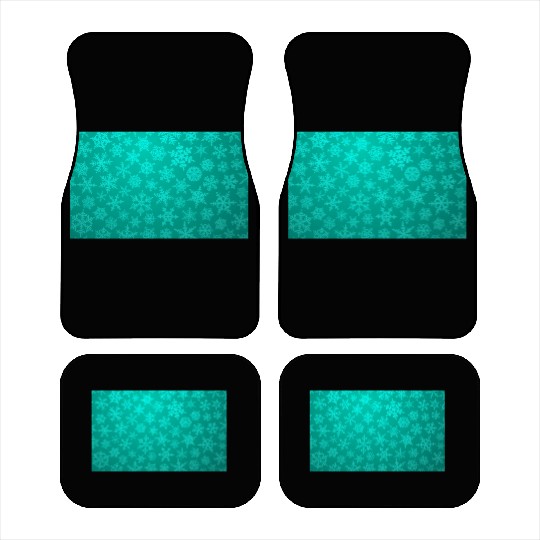 Teal Snowflakes Christmas Pattern Car Mats