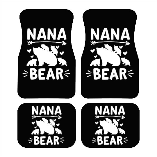 Nana Bear 4 Cubs Cute Grandparents Day Gift 4 Gran Car Mats