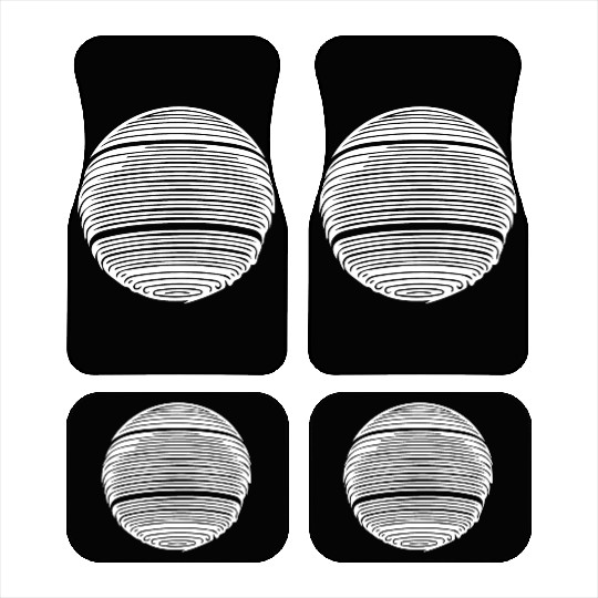 Geometric Planet Sphere With Stripes Car Mats