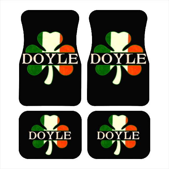 Doyle Irish Surname Ireland Flag Shamrock Car Mats