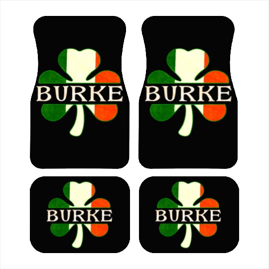 Burke Irish Surname Ireland Flag Shamrock Car Mats
