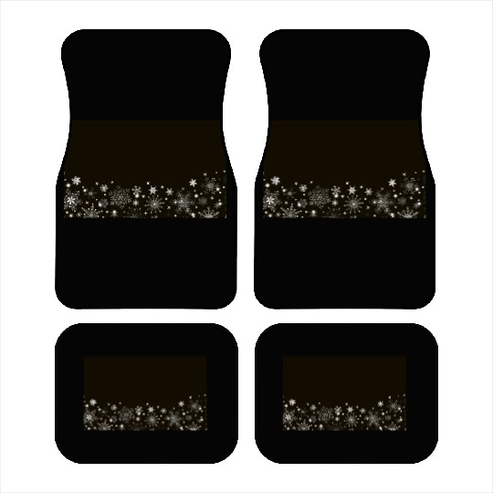 Elegant Black Silver Snowflakes Car Mats