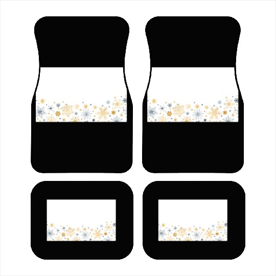 Elegant Snowflakes White Gold Silver Car Mats