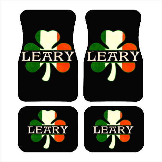 Leary Irish Surname Ireland Flag Shamrock Car Mats