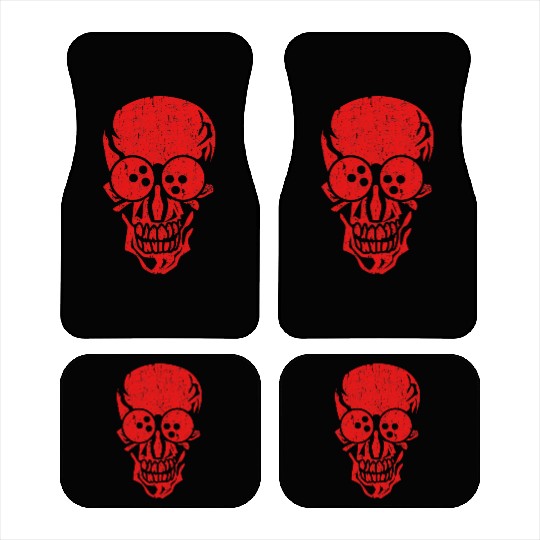 Bowling Skull Graphic Bowling Game Lover Bowler Car Mats