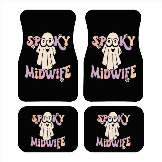 Cute Spooky Midwife Halloween Retro Car Mats