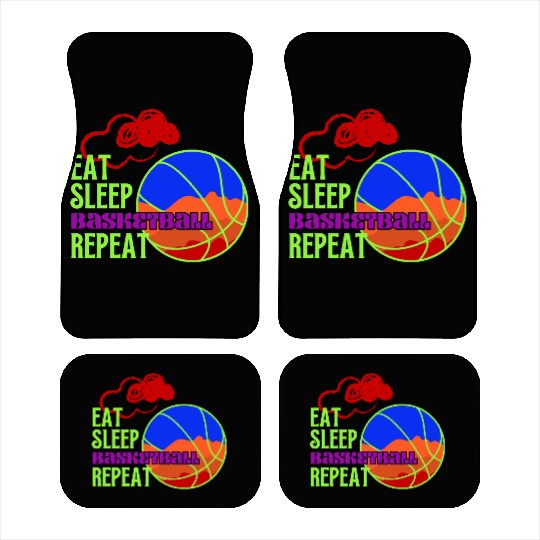 Red Cloud Eat Sleep Basketball Repeat funny sport. Car Mats