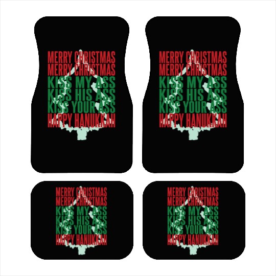 Merry Christmas Kiss My Ass Funny Hanukkah Tree Car Mats