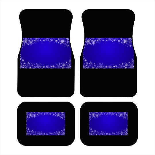 Modern Navy Blue Snowflakes Pattern Car Mats