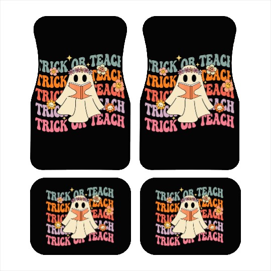 Groovy Trick or Teach Boo Ghost Pre-K Teacher Life Car Mats