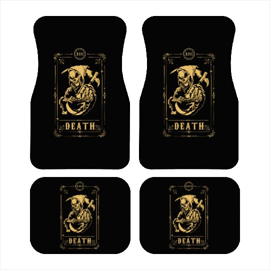 Scythe Skeleton Tarot Card Halloween Car Mats
